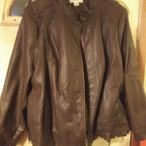 Faux leather jacket 1x Brown